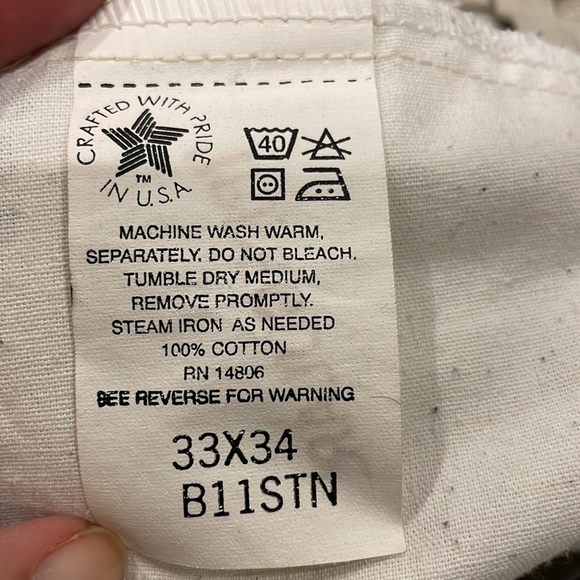 Vintage Carhartt Loose Fit Cargo Khaki Cream Light Tan 33x34 - Picture 10 of 11